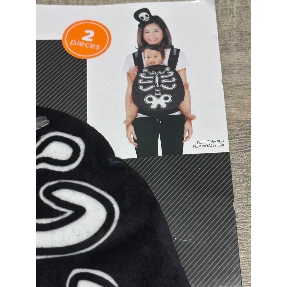 Halloween Carrier Skeleton Costume 2pc Set Black White NWT
